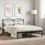 Estructura de cama con cabecero metal negro 135x190 cm de , Camas y somieres - Ref: Foro24-373788, Precio: 99,05 €, Descuento: %
