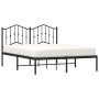 Estructura de cama con cabecero metal negro 135x190 cm de , Camas y somieres - Ref: Foro24-373788, Precio: 99,05 €, Descuento: %