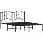 Estructura de cama con cabecero metal negro 135x190 cm de , Camas y somieres - Ref: Foro24-373788, Precio: 99,05 €, Descuento: %