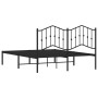 Estructura de cama con cabecero metal negro 135x190 cm de , Camas y somieres - Ref: Foro24-373788, Precio: 99,05 €, Descuento: %