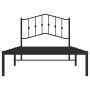 Estructura de cama con cabecero metal negro 100x190 cm de , Camas y somieres - Ref: Foro24-373783, Precio: 66,01 €, Descuento: %