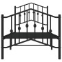 Estructura de cama con cabecero y estribo metal negro 75x190 cm de , Camas y somieres - Ref: Foro24-373797, Precio: 72,67 €, ...