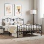 Estructura de cama con cabecero y estribo metal negro 140x190cm de , Camas y somieres - Ref: Foro24-373807, Precio: 106,40 €,...