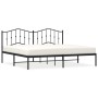 Estructura de cama con cabecero metal negro 193x203 cm de , Camas y somieres - Ref: Foro24-373795, Precio: 102,57 €, Descuent...