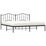 Estructura de cama con cabecero metal negro 193x203 cm de , Camas y somieres - Ref: Foro24-373795, Precio: 102,57 €, Descuent...