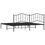 Estructura de cama con cabecero metal negro 193x203 cm de , Camas y somieres - Ref: Foro24-373795, Precio: 102,57 €, Descuent...