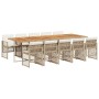 Set comedor de jardín 11 pzas con cojines ratán sintético beige en Conjuntos de jardín | Comprar online en Foru.es