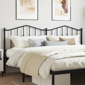 Black metal headboard 193 cm by , Headboards and footboards - Ref: Foro24-373826, Price: 35,66 €, Discount: %