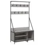 Perchero con zapatero gris Sonoma 100x41x184 cm de , Organizadores de vestidores y perchas de barra - Ref: Foro24-837870, Pre...