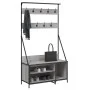 Perchero con zapatero gris Sonoma 100x41x184 cm de , Organizadores de vestidores y perchas de barra - Ref: Foro24-837870, Pre...