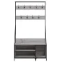 Perchero con zapatero gris Sonoma 100x41x184 cm de , Organizadores de vestidores y perchas de barra - Ref: Foro24-837870, Pre...