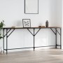 Mesa consola madera de ingeniería marrón roble 200x29x75 cm de , Mesas auxiliares - Ref: Foro24-837781, Precio: 68,68 €, Desc...