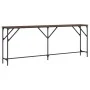 Engineered wood brown oak console table 200x29x75 cm by , Side tables - Ref: Foro24-837781, Price: 67,61 €, Discount: %