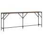 Mesa consola madera de ingeniería marrón roble 200x29x75 cm de , Mesas auxiliares - Ref: Foro24-837781, Precio: 68,68 €, Desc...