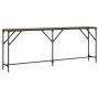 Engineered wood brown oak console table 200x29x75 cm by , Side tables - Ref: Foro24-837781, Price: 67,61 €, Discount: %