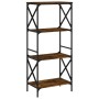 Librería 4 estantes madera ingeniería roble ahumado 59x35x132cm de , Librerías y estanterías - Ref: Foro24-837619, Precio: 55...