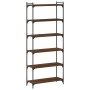 Librería 6 estantes madera ingeniería roble marrón 80x30x188 cm de , Librerías y estanterías - Ref: Foro24-837686, Precio: 83...