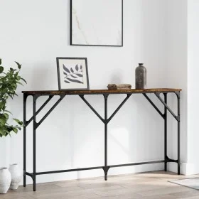Mesa consola madera de ingeniería roble ahumado 140x23x75 cm de , Mesas auxiliares - Ref: Foro24-837774, Precio: 57,18 €, Des...