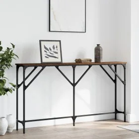 Mesa consola madera de ingeniería roble marrón 140x23x75 cm de , Mesas auxiliares - Ref: Foro24-837776, Precio: 47,98 €, Desc...