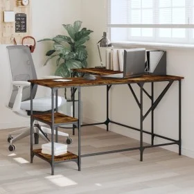 Escritorio madera de ingeniería roble ahumado 139x139x75 cm de , Escritorios - Ref: Foro24-837589, Precio: 92,73 €, Descuento: %