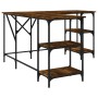 Escritorio madera de ingeniería roble ahumado 139x139x75 cm de , Escritorios - Ref: Foro24-837594, Precio: 100,22 €, Descuent...