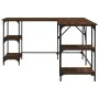 Escritorio madera de ingeniería roble marrón 139x139x75 cm de , Escritorios - Ref: Foro24-837596, Precio: 102,31 €, Descuento: %