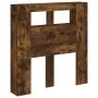 Cabecero LED madera ingeniería roble ahumado 100x18,5x103,5 cm de , Cabeceros y pies de cama - Ref: Foro24-837334, Precio: 57...