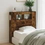 Cabecero LED madera ingeniería roble ahumado 100x18,5x103,5 cm de , Cabeceros y pies de cama - Ref: Foro24-837334, Precio: 57...