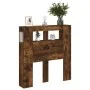 Cabecero LED madera ingeniería roble ahumado 100x18,5x103,5 cm de , Cabeceros y pies de cama - Ref: Foro24-837334, Precio: 57...