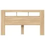 Cabecero LED madera ingeniería roble Sonoma 180x18,5x103,5 cm de , Cabeceros y pies de cama - Ref: Foro24-837360, Precio: 88,...
