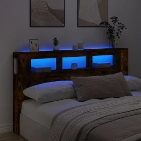 LED headboard engineered wood smoked oak 180x18.5x103.5 cm by , Headboards and footboards - Ref: Foro24-837362, Price: 82,57 ...