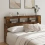 LED headboard engineered wood smoked oak 180x18.5x103.5 cm by , Headboards and footboards - Ref: Foro24-837362, Price: 82,57 ...