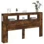 LED headboard engineered wood smoked oak 180x18.5x103.5 cm by , Headboards and footboards - Ref: Foro24-837362, Price: 82,57 ...