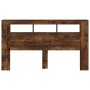 Cabecero LED madera ingeniería roble ahumado 180x18,5x103,5 cm de , Cabeceros y pies de cama - Ref: Foro24-837362, Precio: 83...