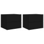 Mesitas de noche de pared con luces LED 2 unidades negro de , Mesitas de noche - Ref: Foro24-836815, Precio: 90,12 €, Descuen...