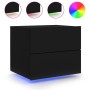 Mesitas de noche de pared con luces LED 2 unidades negro de , Mesitas de noche - Ref: Foro24-836815, Precio: 90,12 €, Descuen...