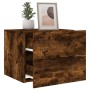 Mesita de noche de pared con luces LED roble ahumado de , Mesitas de noche - Ref: Foro24-836820, Precio: 55,77 €, Descuento: %