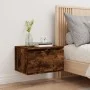 Wall-mounted bedside table with LED lights in smoked oak. by , Nightstands - Ref: Foro24-836834, Price: 36,70 €, Discount: %
