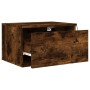 Mesita de noche de pared con luces LED roble ahumado de , Mesitas de noche - Ref: Foro24-836834, Precio: 37,45 €, Descuento: %