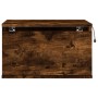 Mesita de noche de pared con luces LED roble ahumado de , Mesitas de noche - Ref: Foro24-836834, Precio: 37,45 €, Descuento: %