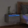Mesita de noche de pared con luces LED gris Sonoma de , Mesitas de noche - Ref: Foro24-836836, Precio: 38,15 €, Descuento: %