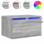 Mesita de noche de pared con luces LED gris Sonoma de , Mesitas de noche - Ref: Foro24-836836, Precio: 38,15 €, Descuento: %