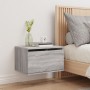 Mesita de noche de pared con luces LED gris Sonoma de , Mesitas de noche - Ref: Foro24-836836, Precio: 38,91 €, Descuento: %