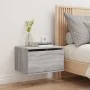 Mesita de noche de pared con luces LED gris Sonoma de , Mesitas de noche - Ref: Foro24-836836, Precio: 38,15 €, Descuento: %