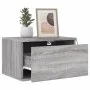 Mesita de noche de pared con luces LED gris Sonoma de , Mesitas de noche - Ref: Foro24-836836, Precio: 38,15 €, Descuento: %