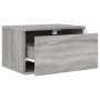 Mesita de noche de pared con luces LED gris Sonoma de , Mesitas de noche - Ref: Foro24-836836, Precio: 38,91 €, Descuento: %