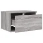 Mesita de noche de pared con luces LED gris Sonoma de , Mesitas de noche - Ref: Foro24-836836, Precio: 38,15 €, Descuento: %