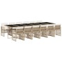 Set comedor de jardín con cojines 13 pzas ratán sintético beige en Conjuntos de jardín | Comprar online en Foru.es