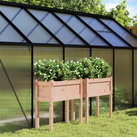 Jardineras con patas 2 uds madera maciza de abeto Douglas de , Maceteros y jardineras - Ref: Foro24-837561, Precio: 100,62 €,...
