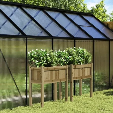 Jardineras con patas 2 uds madera de pino impregnada de , Maceteros y jardineras - Ref: Foro24-837563, Precio: 78,42 €, Descu...